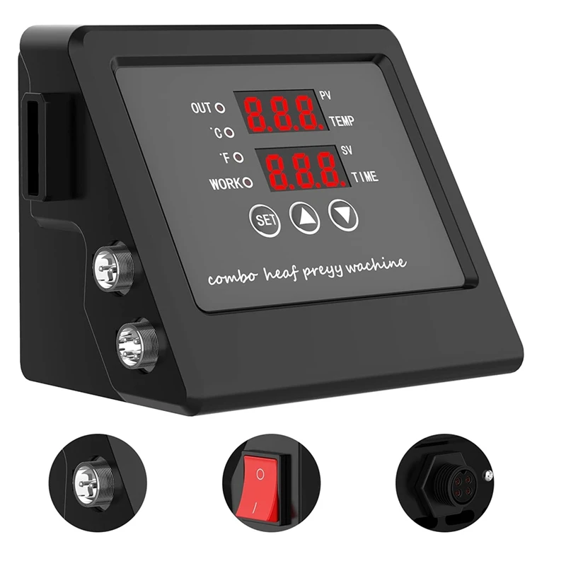 

For Heat Press Machine Multi-Functional Heat Press Machine Control Box Digital Box LED Controller For T-Shirts US Plug