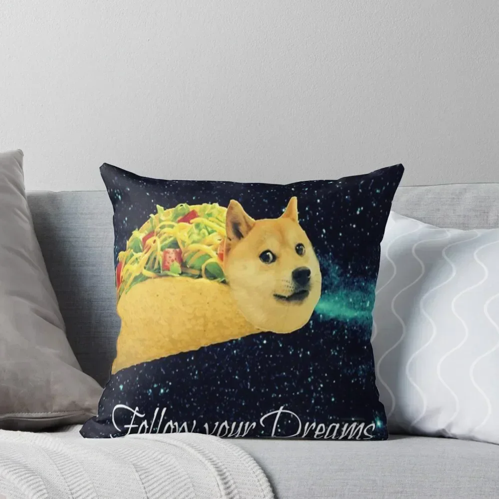 

Taco Doge Dreams Throw Pillow Decorative Cushions Couch Cushions pillow cover christmas pillow