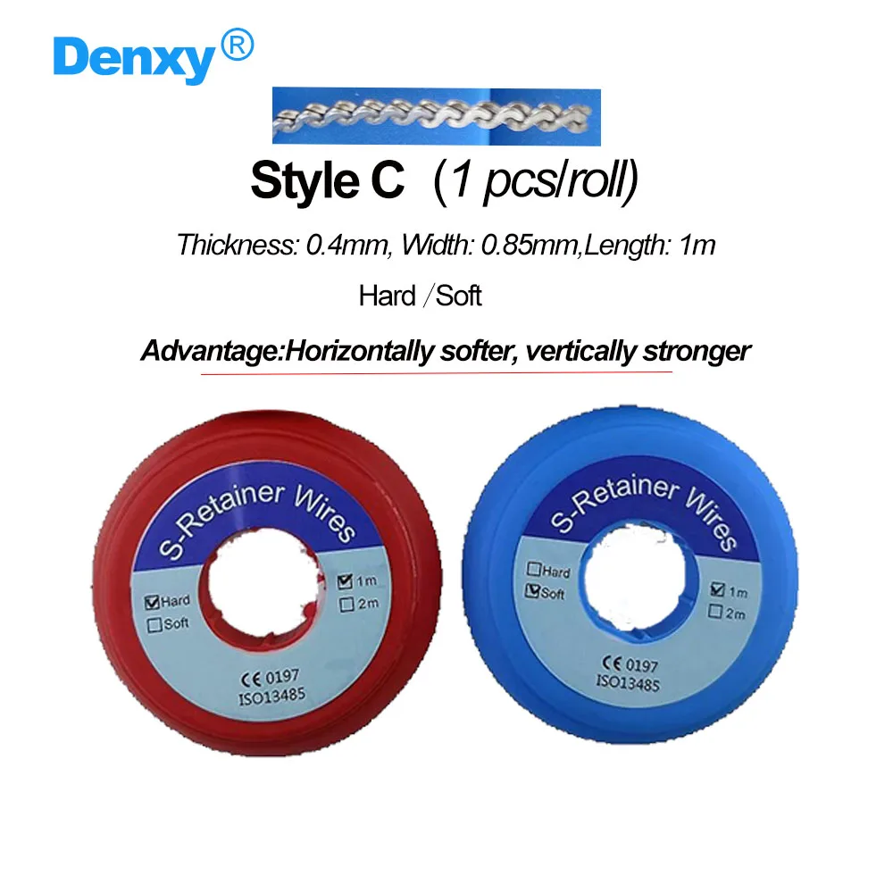 Denxy Orthodontische S-Retainer-Drähte aus Edelstahl, hochwertige Lingual-Drähte, zahnmedizinische Materialien – Detail 1