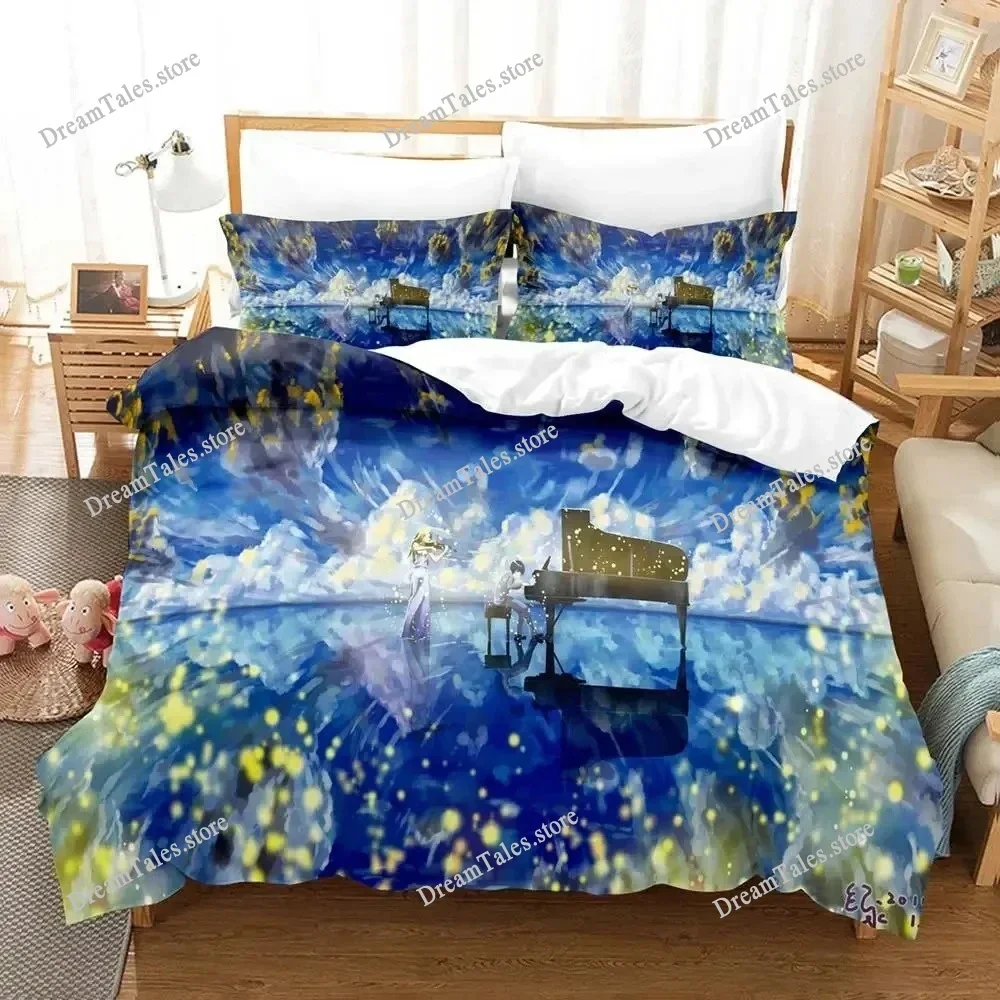 

Anime Your Lie in April Bedding Set Boys Girls Twin Queen Size Duvet Cover Pillowcase Bed Kids Adult Fashion Home Textileextile7