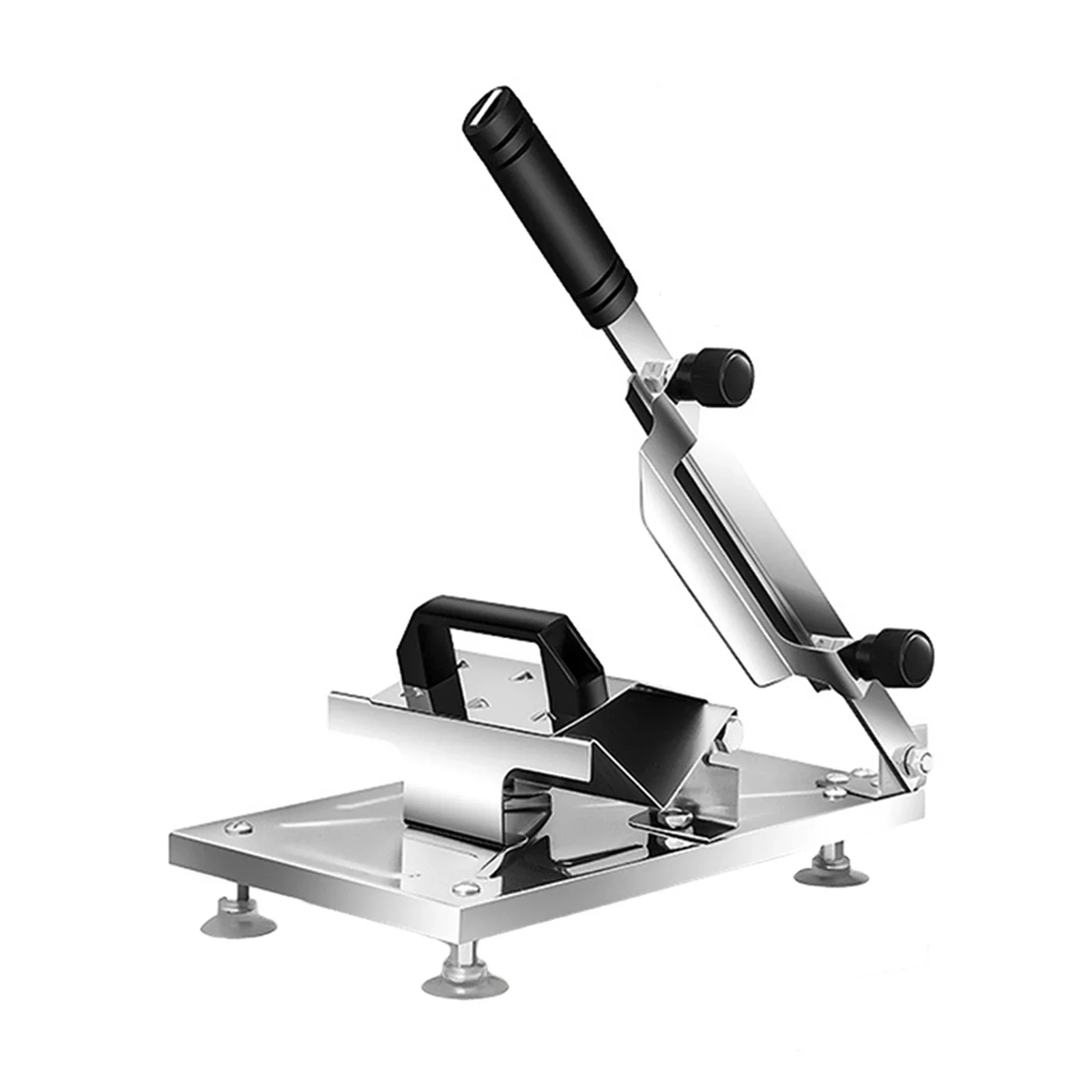 

1PCS Meat Cutting Machine 31.5*17.5cm Stainless Steel Slivery Manual Meat Slicer Adjustable Vegetable Mutton Roll Cutter Tool