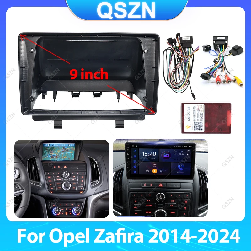 

QSZN 9-дюймовый Android-адаптер для автомобильного радиоприемника «все в одном» для Opel Zafira 2014-2024 стерео комплект приборной панели кабель лицевой панели