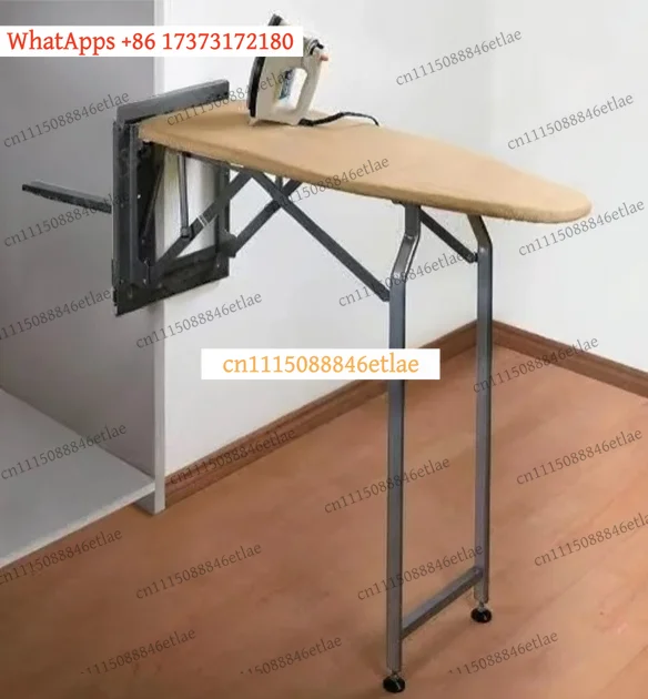 k3 Vintage Style Retractable & Foldable Ironing Board Cabinet – with Electric Iron Holder & Decorative Drawer Pulls