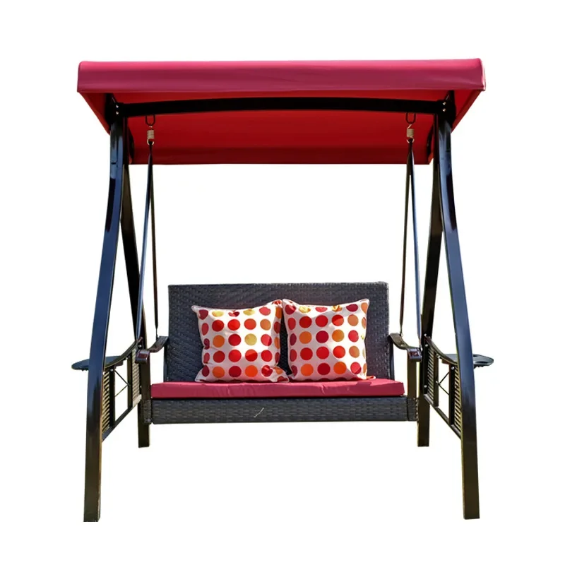 Outdoor Double Swing Courtyard Garden Balcony Hotel Villa Triple Leisure Sunshade Hanging Swing