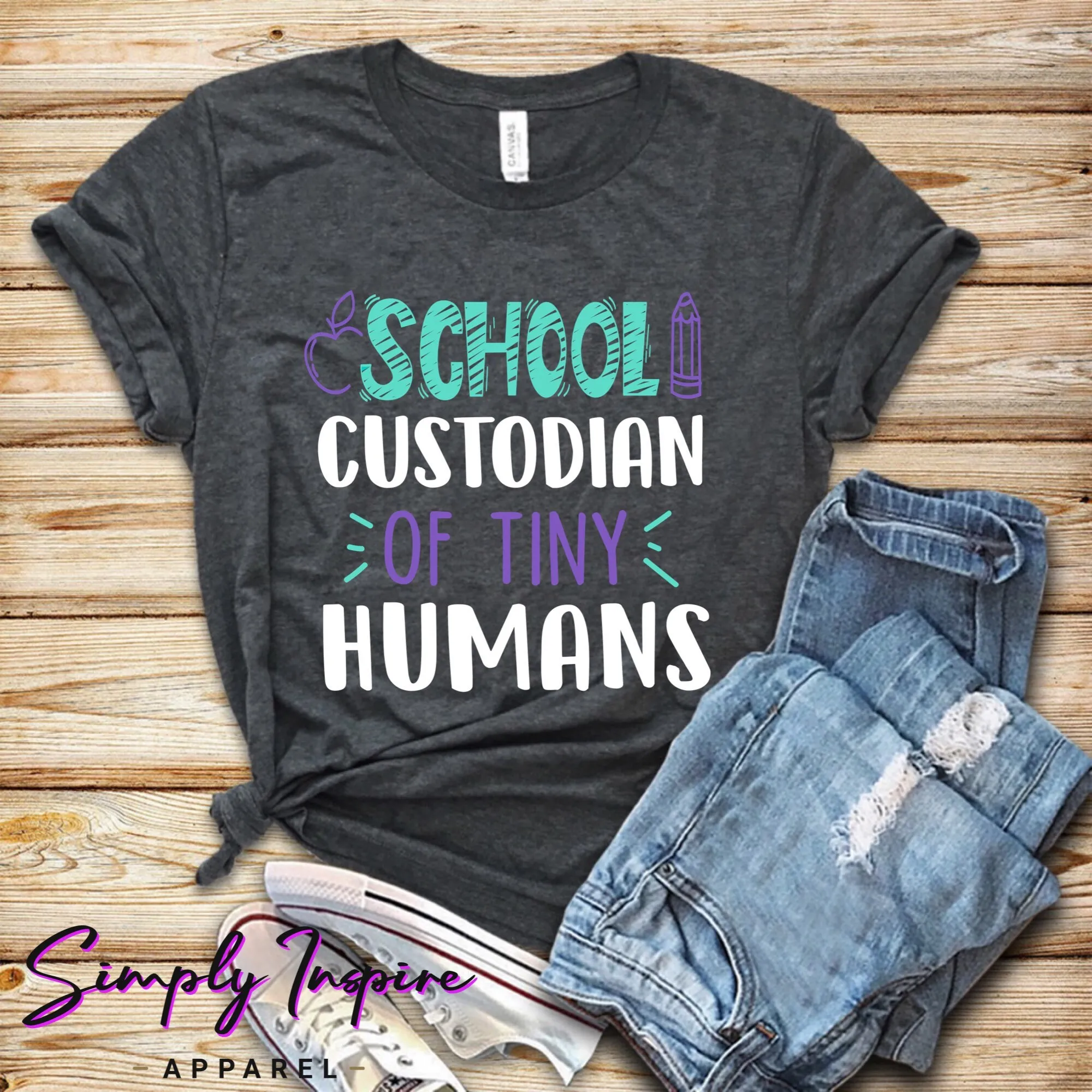 School Custodian T Shirt Janitor Of Tiny Humans Sweat