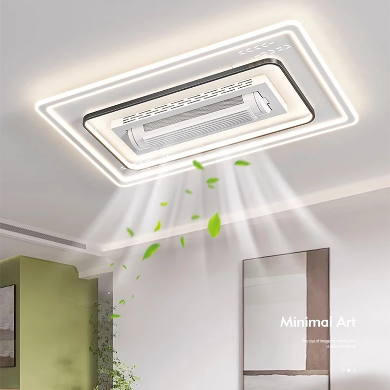 Invisible Bladeless LED Ceiling Fan Light Remote Control Smart Chandeliers Ceiling Fan Lamp Home Decor Living Room Bedroom Hotel