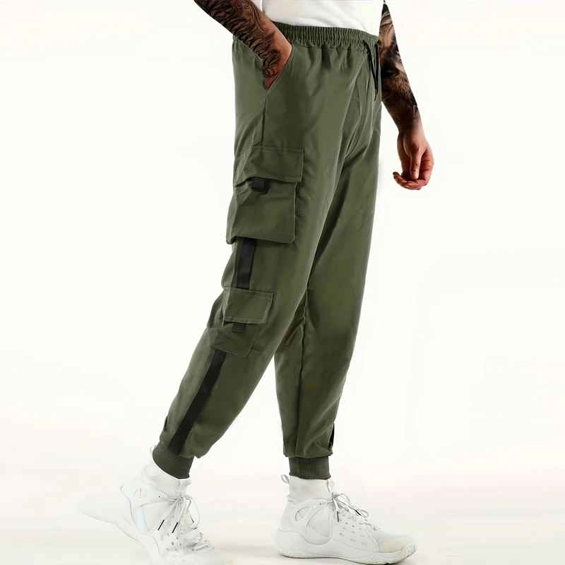 Men's Casual Trousers Cargo Wear Sportswear Military Tactics Multi-Pocket Camouflage Forest Run Outdoor Stretch Slim Fit Corset