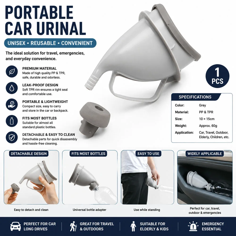 Portable Urine Toilet Aid For Man Woman Children Car Travel Outdoor Adult Urinals Potty Funnel Peeing Camping Emergency Toilet