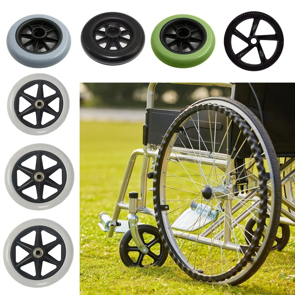 Flexible 5/6/7/8Inch Shopping Cart Wheels Anti Slip Wear-resistant Solid Tire Wheel Replacement Travelling Trolley Caster