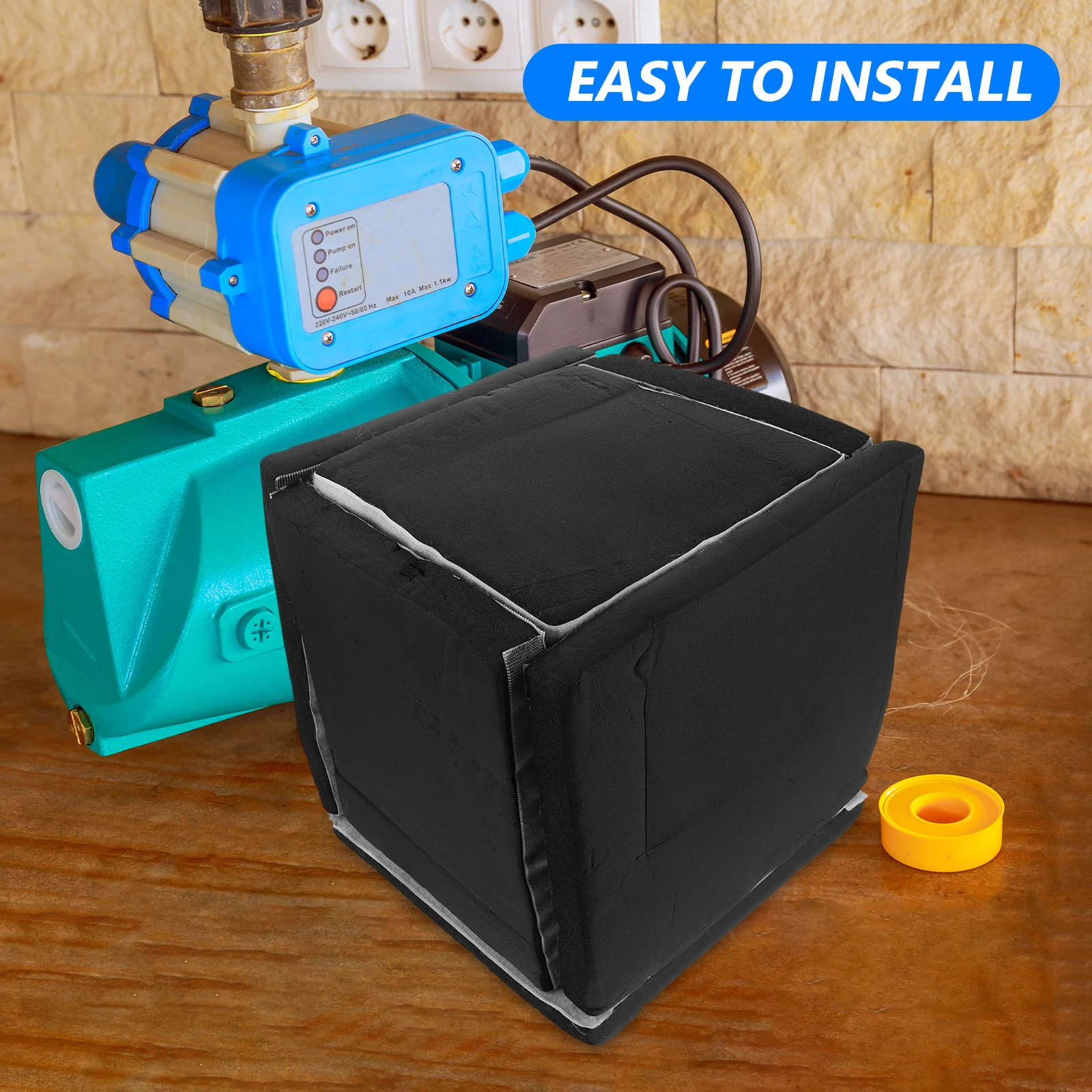 

Thick Deadening Boxes Sound Proof Enclosure For Booster Water Pumps Black Sponge Acoustic Cover Noise Reduction Barrier Covers