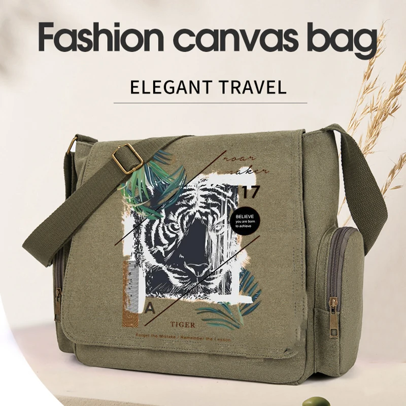

Design Canvas Shoudler Bag Large Capacity Multi-functional Men's Crossbody Bag Luxury Message Bag
