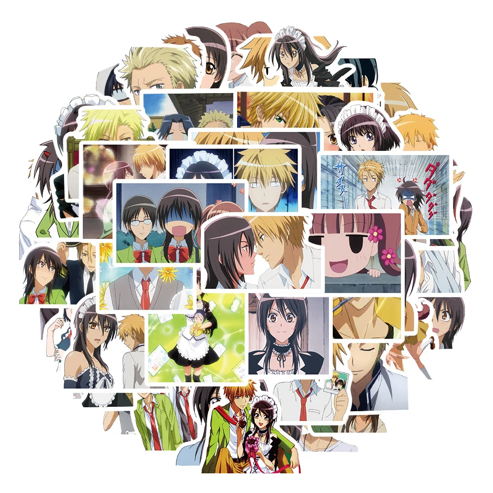 Anime Maid Sama Adesivos para Meninas, Ayuzawa Misaki Susu, Decoração para Laptop, Mala, Bagagem, Parede, Decalque, 10 Pcs, 30 Pcs, 50Pcs