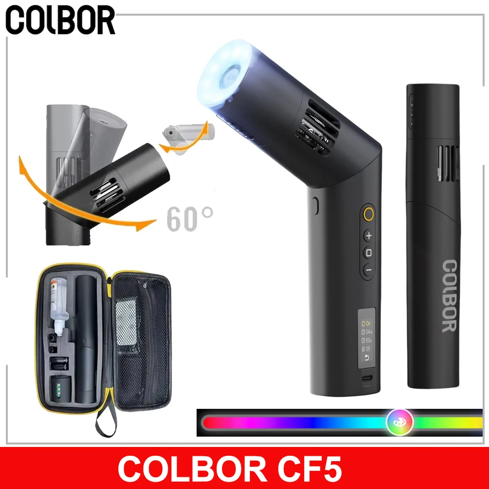 COLBOR CF5 40W RGB Portable Handheld Fog Machine Dry ice Smoke Effect Powerful Photography Smoke Machine for Film Productions