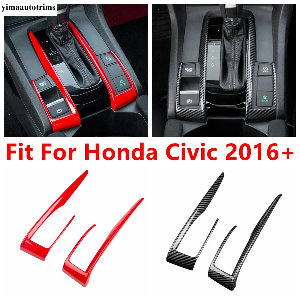 Car Central Control Transmission Shift Gear Panel Frame Decoration Cover Trim For Honda Civic 2016 - 2020 Accessories Interior