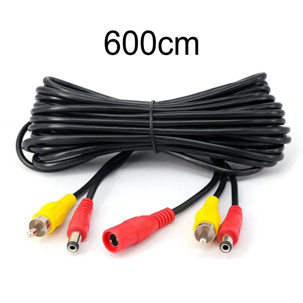 6M For RCA Cable For Backup Camera Use In Automobiles Providing Combined Video Signal And 12V -Power Delivery To Rear Monitor