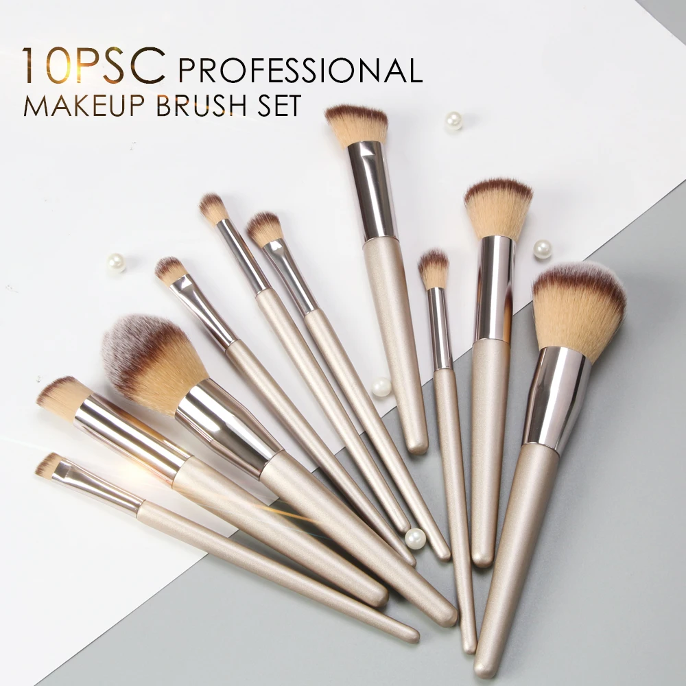 MAANGE 10PCS Makeup Brushes Set for Cosmetic Foundation Concealer Eyeshadow Blush Blending Soft Makeup Brush Tools Gift Ideal