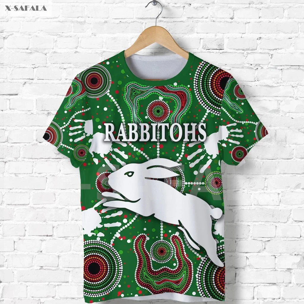 Australian Rugby Rabbitohs Rooster 3D Print  T-Shir Top Tee Short Sleeve Milk Fiber Summer Baby-Skin-Feeling Smoothly Kids Child