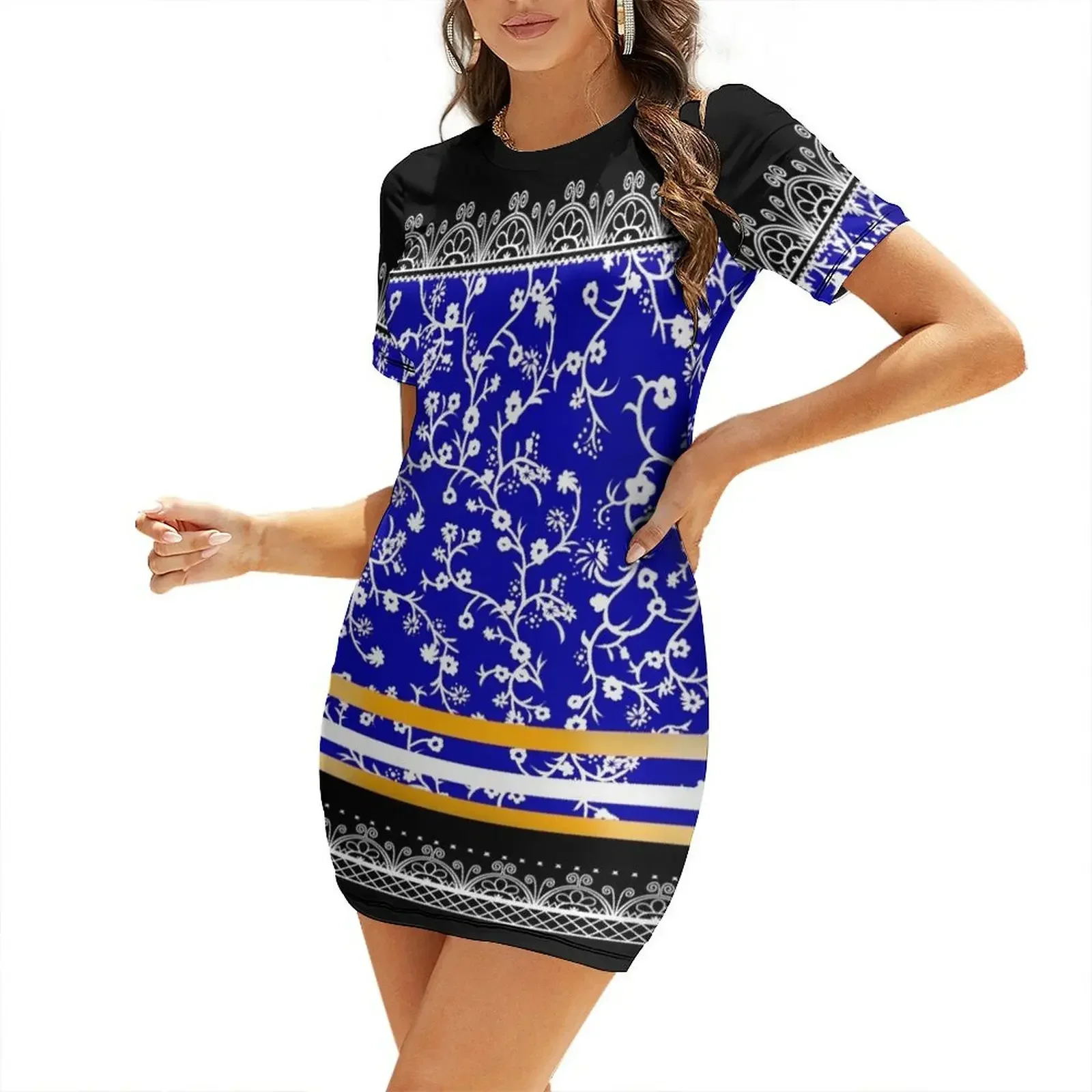 Blue Skydomes Short-Sleeved Dress luxury evening dress woman for wedding summer dress womens 2026