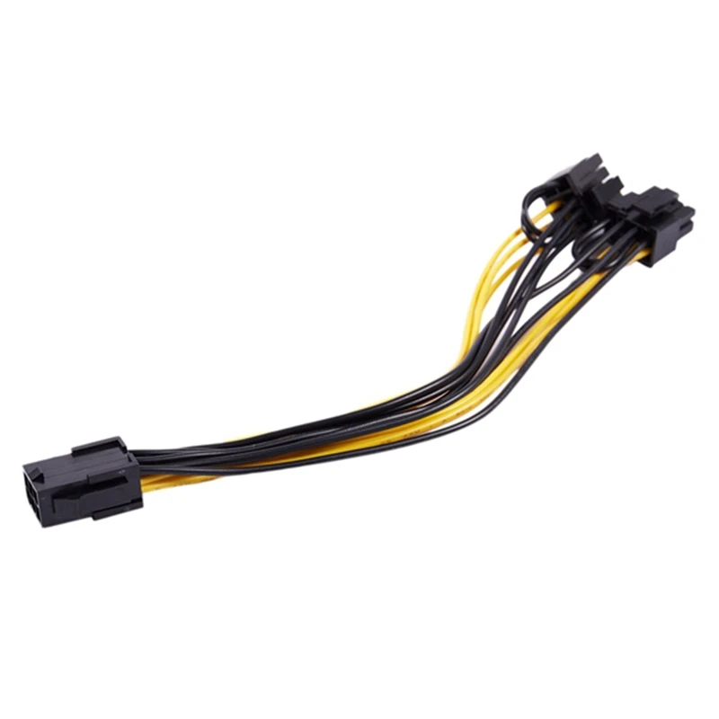 10 Uds. Cable de extensión de fuente de alimentación de gráficos de ordenador de 6 pines Pci-E a 2Xpcie 8 (6 + 2)-Pin 20Cm para GPU VGA Splitter Power