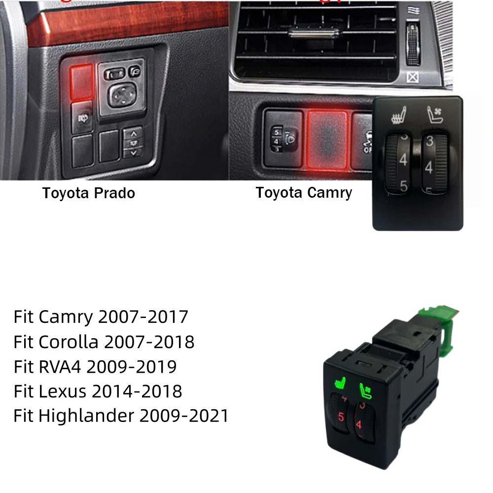 Built-in Car Seat Ventilation Kit Fit 1 Seat For Toyota Camry,2 Fan cool+2 Heating Pad,Heating & Ventilating Function In One Set