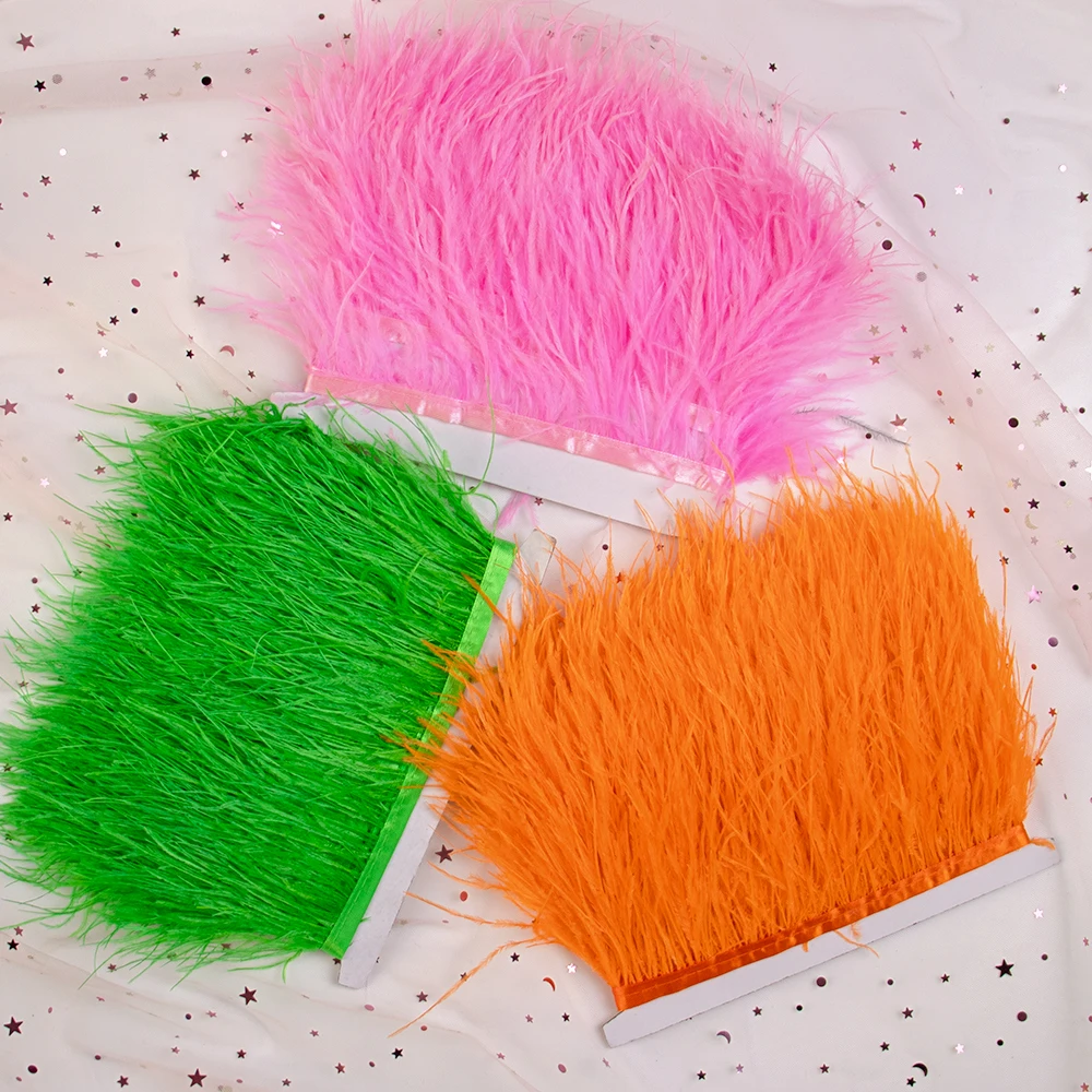 

Wholesale Natural High Quality Ostrich Feather Tassel Ribbon Decoration DIY Wedding Party Christmas Birthday Costume