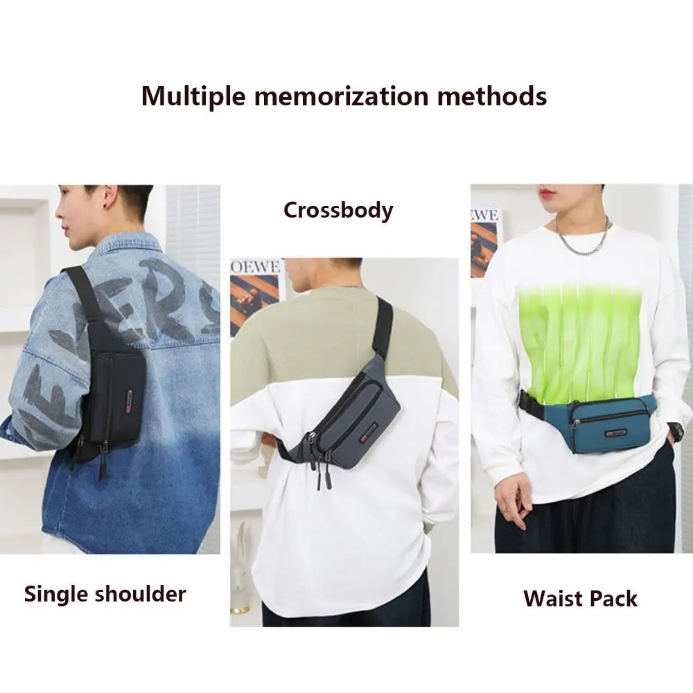 Fashion Nylon Men Waist Bag Waterproof Large Capacity Crossbody Bag Multi-storey Wear resistant Chest Bag Daily