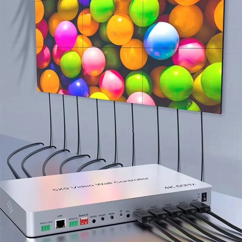 1PC HDMI 2.0 5x9 Splicer TV Wall Splicing Screen Controller 12V/2A 4K HD 3x3 2x2 Vertical Screen Splicing Device Screen Divider