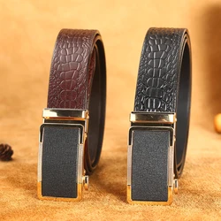 Top Quality Men's Leather Belt Business Luxury Crocodile Belt Automatic Buckle Belt Men's Fashion Belt Leather Belt Jeans Belts