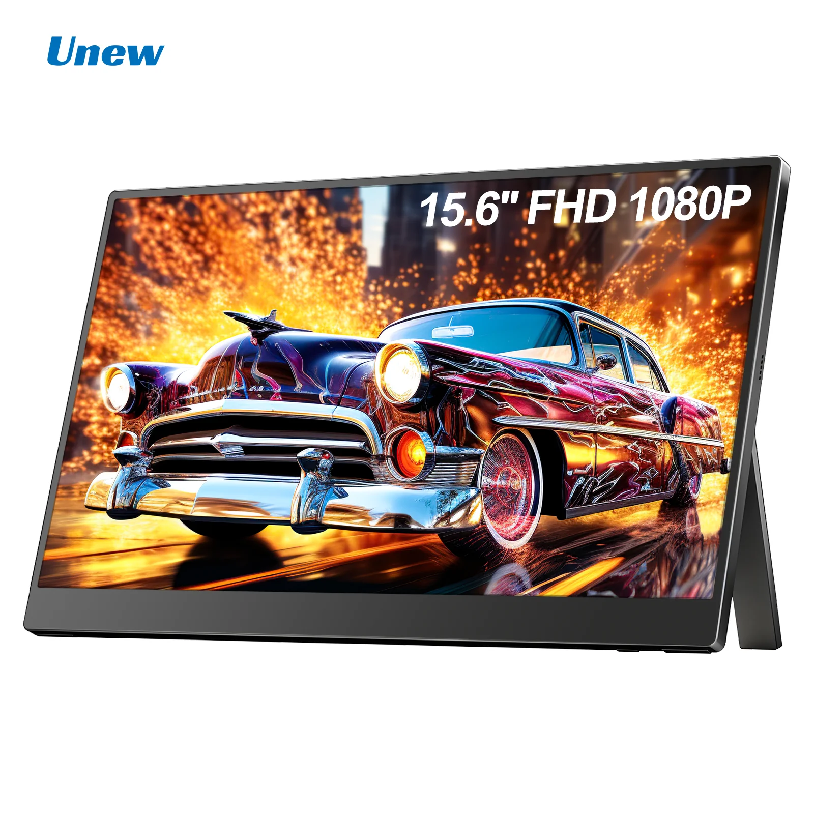 شاشة ألعاب Unew مقاس 15.6 بوصة 1920x1080 IPS LCD، شاشة عرض رفيعة محمولة لأجهزة الكمبيوتر المحمول Switch Xbox Raspberry Pi