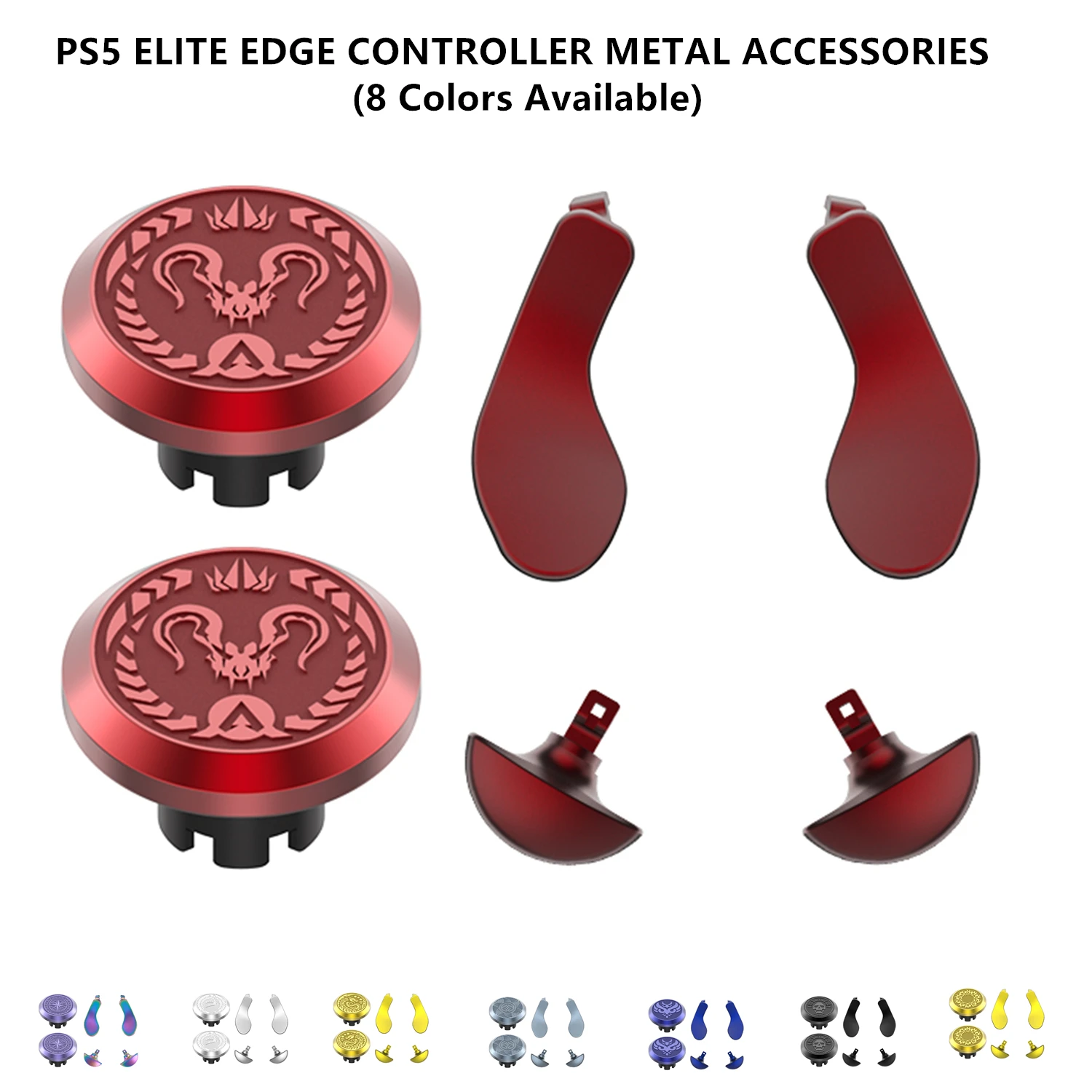 

6 in 1 Metal Joystick Cap&Paddle Set for PS5 Elite Controller,Accessories,Includes Joysticks,Paddles&Exquisite Gift Box