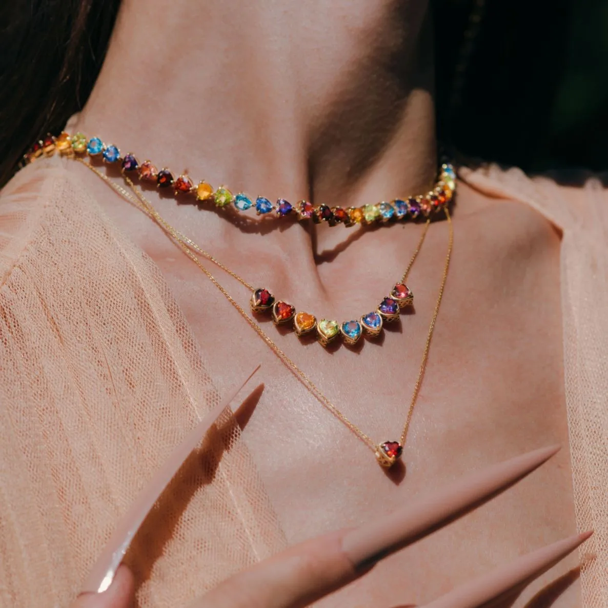 2025 جديد كاندي لتقوم بها بنفسك إكسسوارات عقد منزلق اثني عشر جوهرة الميلاد للنساء ، ins 12 قلادة قلب الحب لولادة ، هدية ذهبية عيار 18 قيراط #3