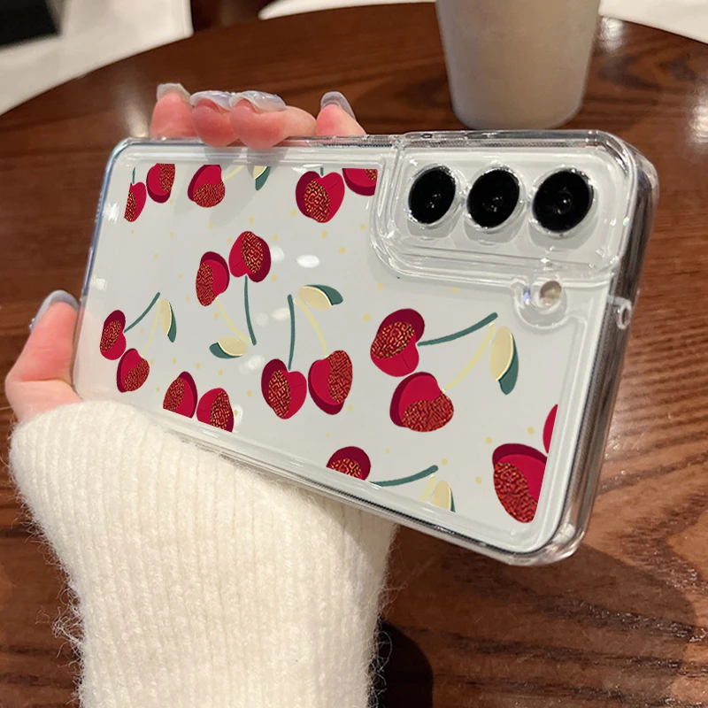 Kirschschleifen-Transparenthülle für Samsung Galaxy A57 A27 A37 A17 A16 A56 A36 A26 A15 A55 A54 S26 S24 S23 S22 Ultra Plus S25 FE Cover – Detail 24