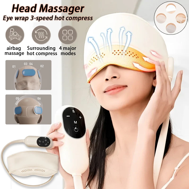 

Горячий продавать полностью автоматический нагревательный бытовой массажер для головы, инструмент для декомпрессии и релаксации, 3-скоростной массажер с горячим компрессом