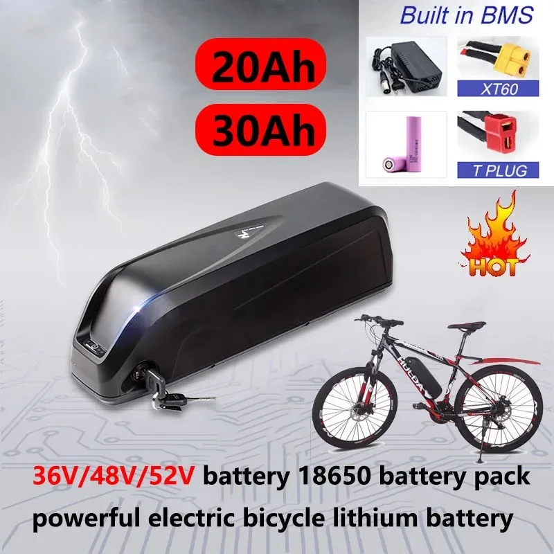

48 В 52 В 36 В для Hailong E-Bike Аккумулятор 30 Ач 20 Ач BMS Электрический велосипед Downtube Литиевый аккумулятор для 1000 Вт 750 Вт 500 Вт 250 Вт