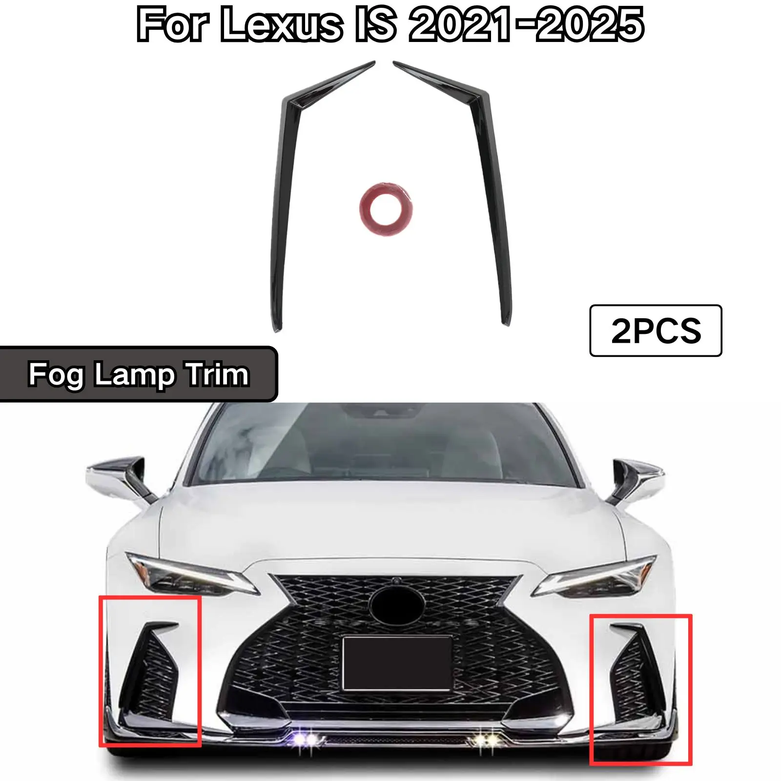 

Для Lexus IS 2021-2025 Все модели IS300 IS350 F-Sport Противотуманная фара Глянцевая черная отделка из углеродного волокна с принтом Автомобильные аксессуары Кузовный комплект