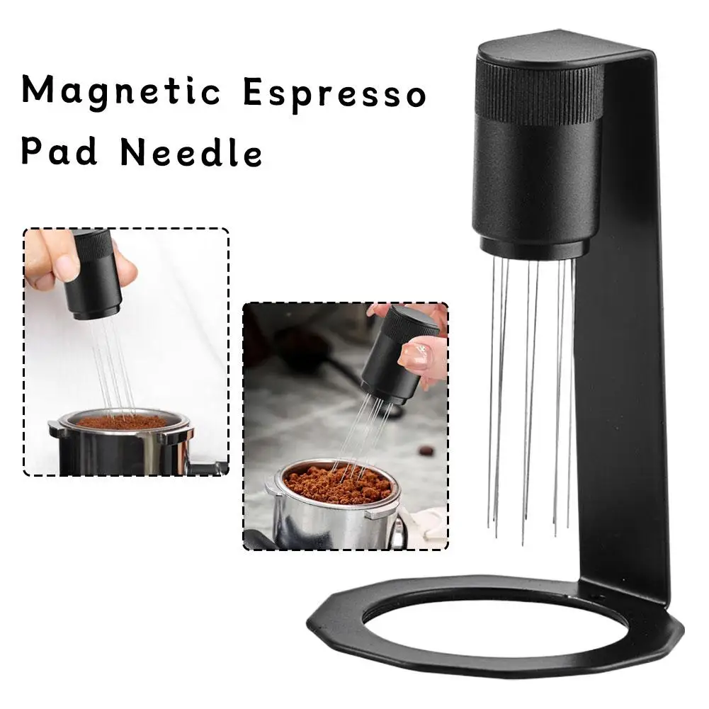 

WDT Tool Espresso Coffee Stirrer Needle With 8 Needles Magnetic Absorption Stand Barista Coffee Stirring Distribution Tool