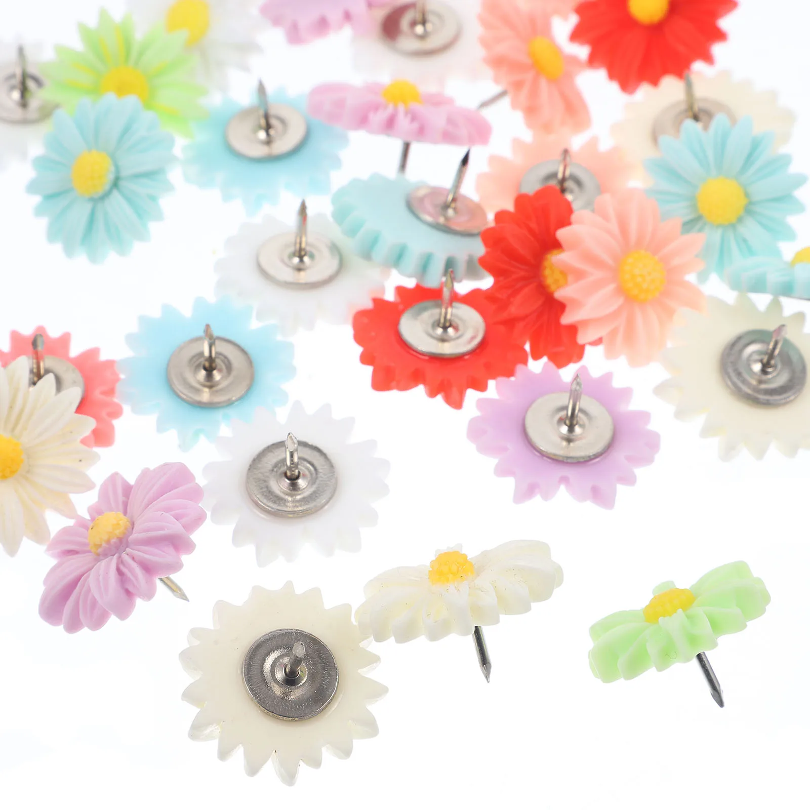 

30pcs Resin Push Pins Daisy Flower Design Decorative Thumbtacks For Bulletin Board Cork Wall Calendar Maps To-Do Lists Office