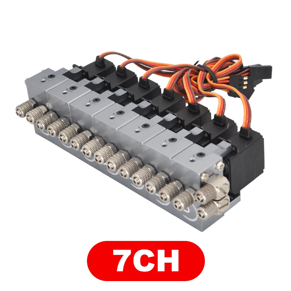 RC Hogedruk Hydraulisch Roterend Ventielblok met 4mm Mondstuk 1/2/3/4/5/6/7/8 Kanalen voor Graafmachine Techniek Voertuig Model