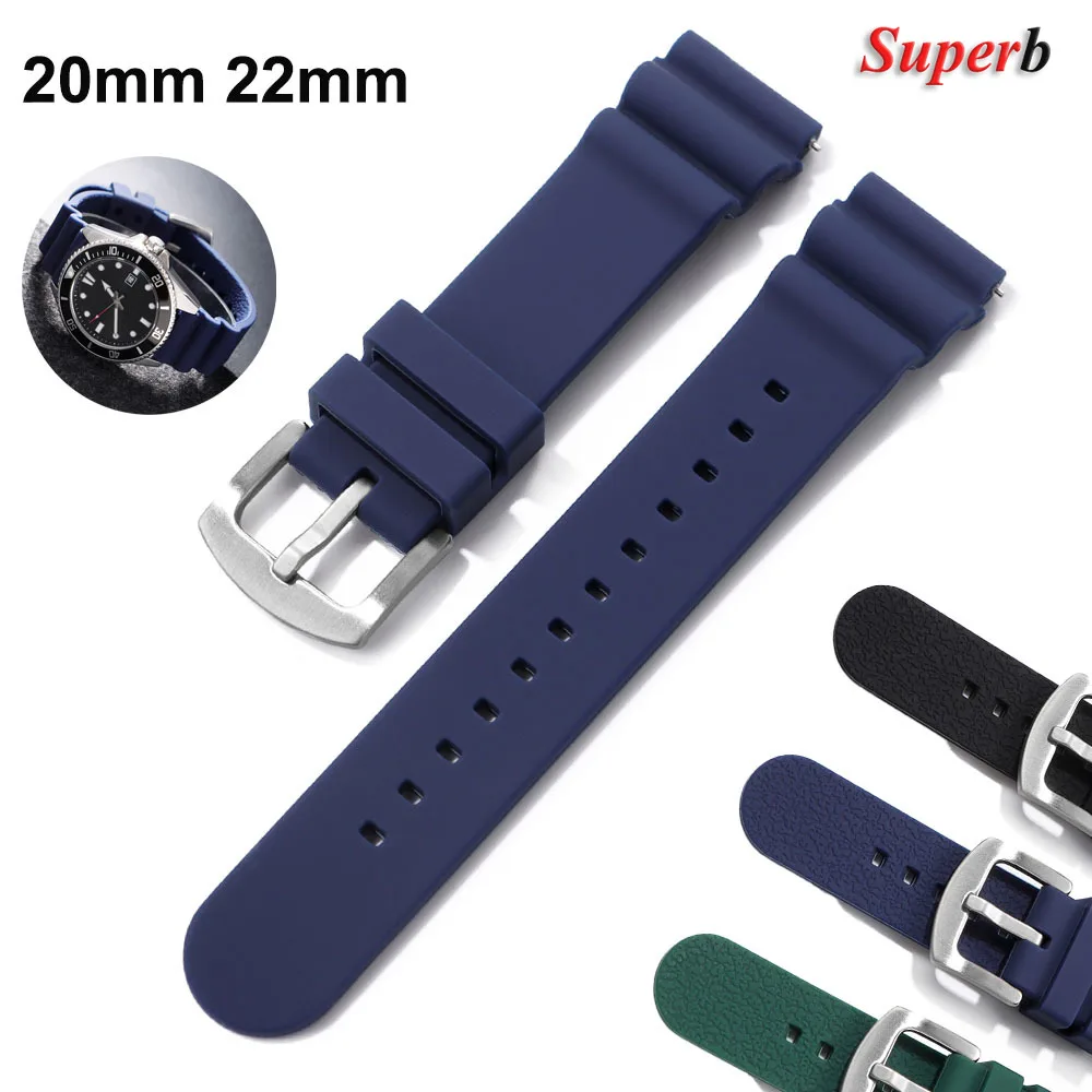 

20mm 22mm Silicone Watchband Sport Bracelet for Seiko Resin Waterproof for Men Women Rubber Watch Band Replacement Wristband