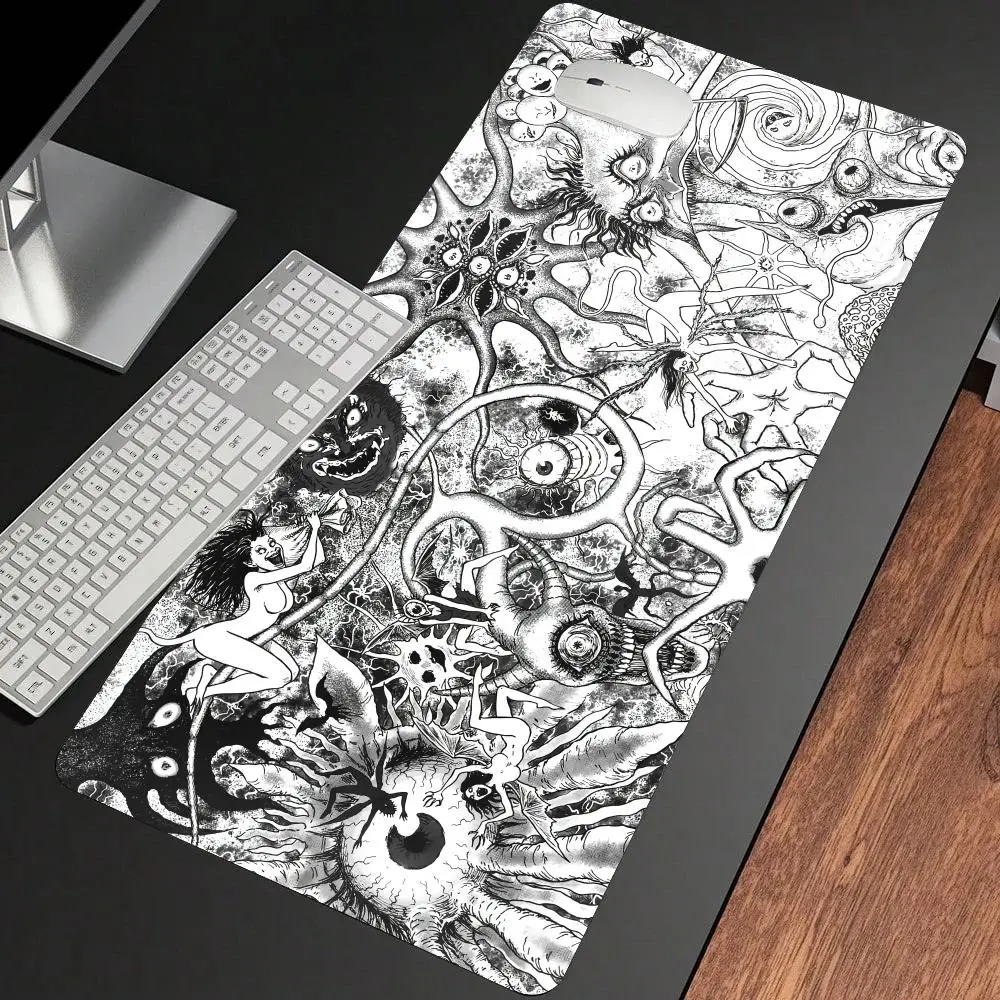 Horror anime girl Mouse Pad rubber anti-slip Desk Mat gamer pc accessories Gaming mat keypad mousepad suitable for work and game