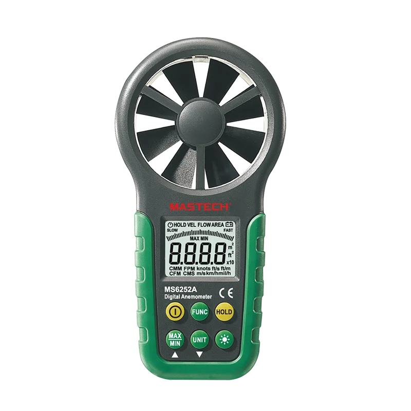 MASTECH MS6252A Handheld Digital Anemometer Wind Speed Meter Air Flow Tester with Bar Graph