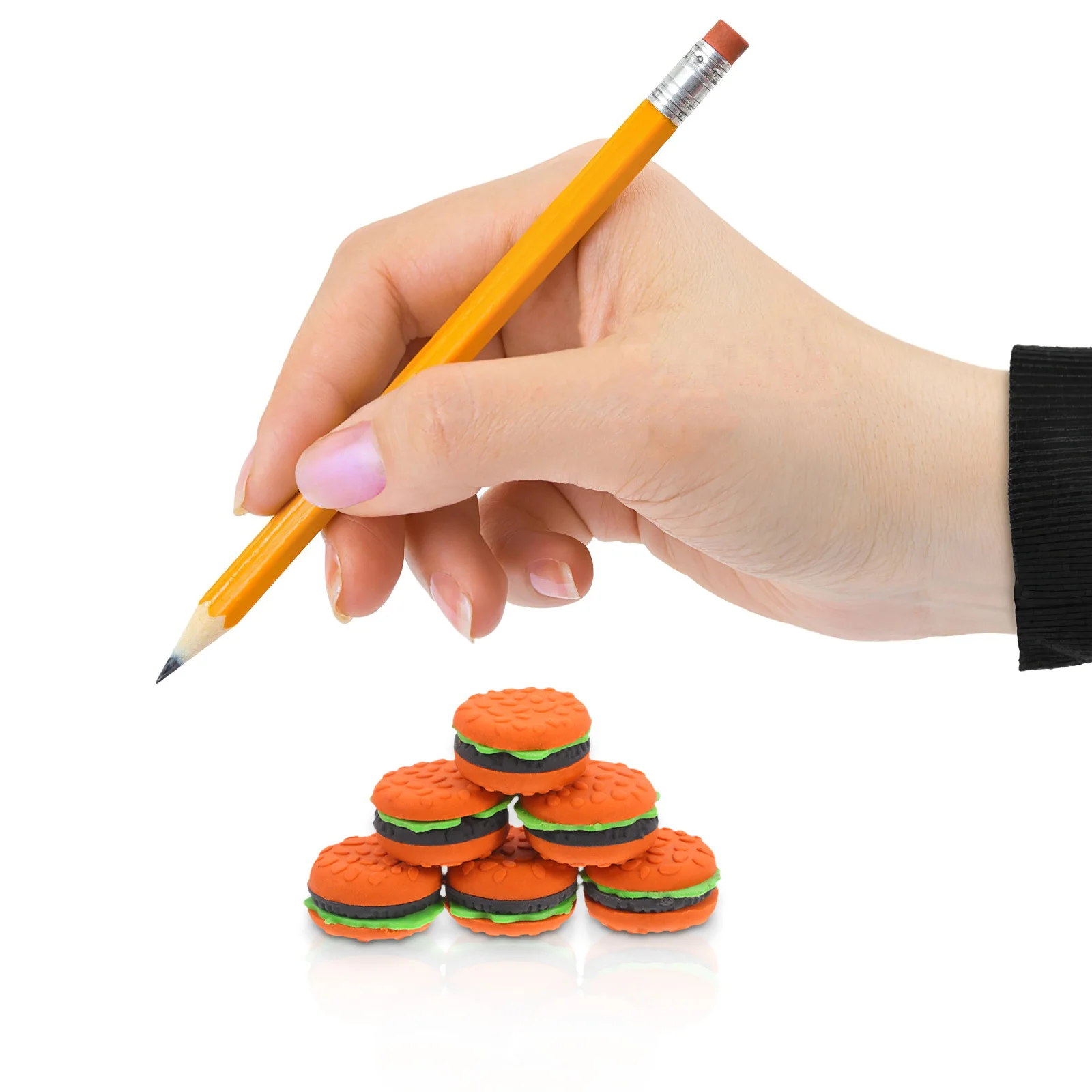 

30pcs Cartoon Hamburger Cute Mini Erasers For School Supplies Classroom Prizes Kindergarten Graduation Party Favors Kawaii