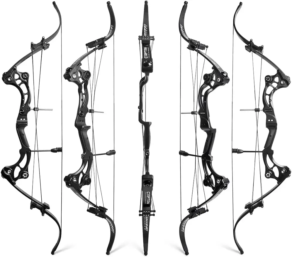 only black bow American Hunting Bow 40-55 Lbs Adjustable  Compound Bow Lever Bow IBO 320FPS for Outdoor Hunting Shooting Fishing