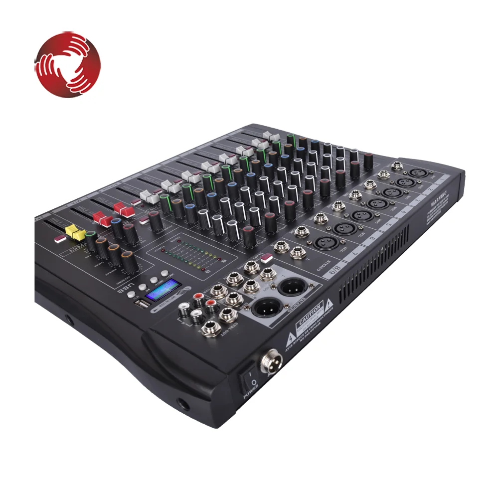 New 8-channel Audio Mixer Console Sound System +48V Phantom Power