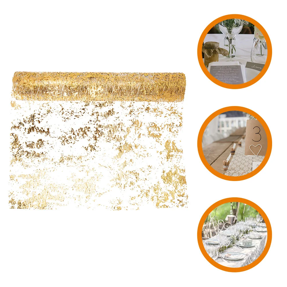 

MOLUCKFU Gauze Table Runner Tulle Tablecloth for Engagement Party Home Decor Decorative Event Decoration