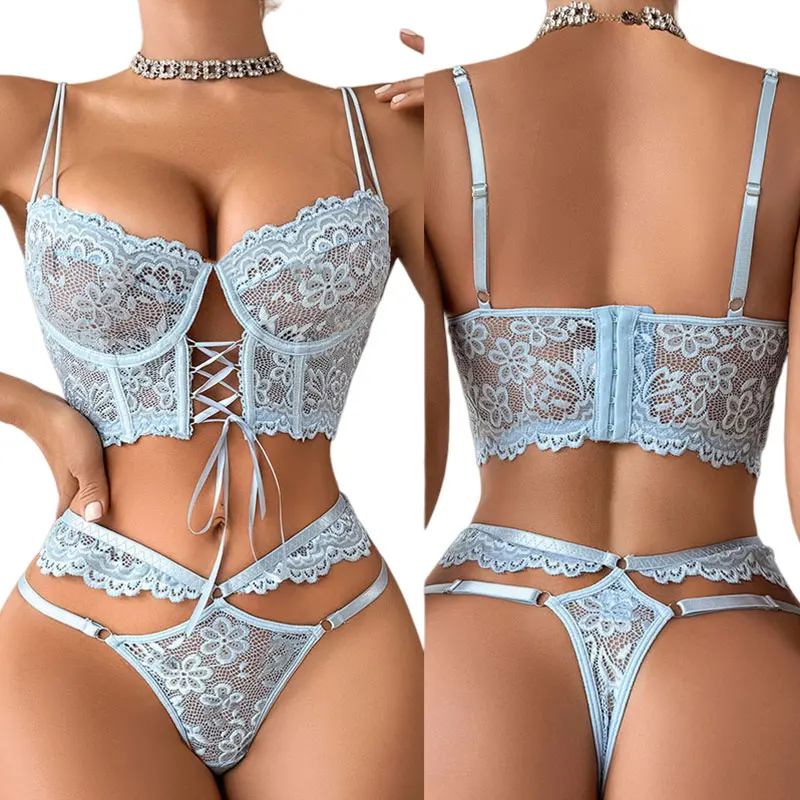 Sexy Large Size Lingerie Women Bra Set Girl Floral Lace Underwear Set Underwire Brassiere Push Up Outfit Delicate Bra Kit