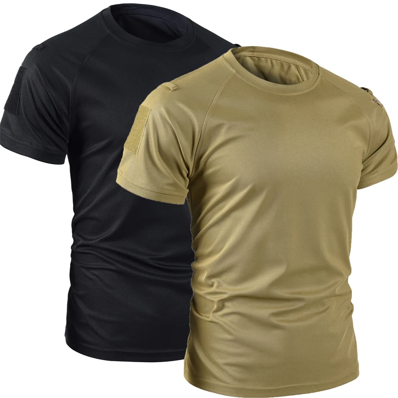 Camiseta táctica militar de secado rápido para hombre, ropa de trabajo deportiva transpirable, para acampar, escalar, deportes, senderismo, Jersey informal, verano