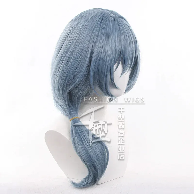 Anime BanG Dream! Peruka Cosplay Krótka Głęboko Szaro-Niebieska na Halloween, Imprezę, do Odgrywania Ról + Darmowy Czepek,5;d'2.y;8'