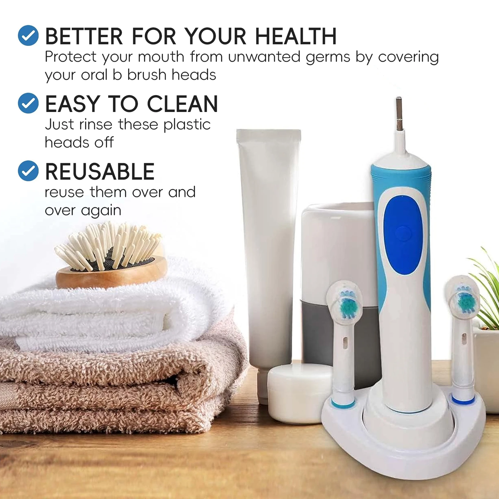 Toothbrush Dustproof Covers Caps Compatible with Braun Oral B Replacement Brush Heads Electric Toothbrush Head Cover Protectors