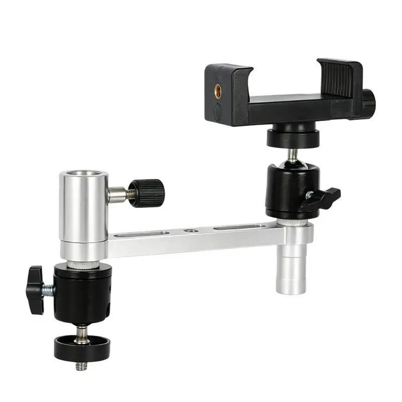 Fishing Phone Holder Aluminum Alloy with Bait Tray Extension Arm 360° Rotatable for Recreational Angling Use